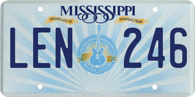 MS license plate LEN246