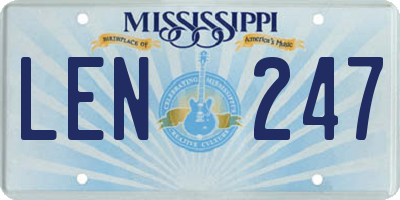 MS license plate LEN247