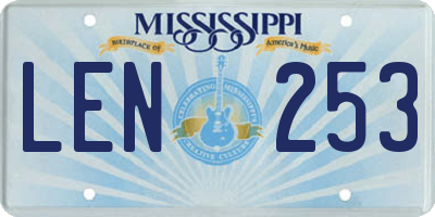 MS license plate LEN253