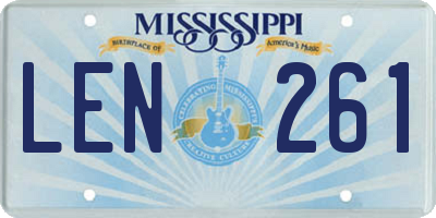 MS license plate LEN261