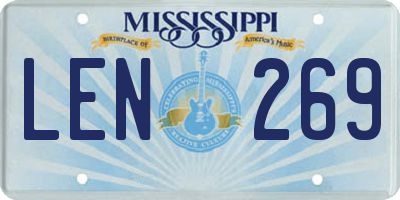 MS license plate LEN269