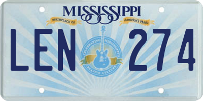 MS license plate LEN274