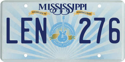 MS license plate LEN276
