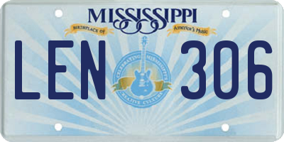 MS license plate LEN306