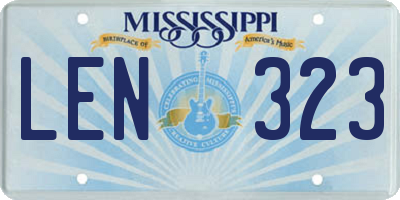MS license plate LEN323
