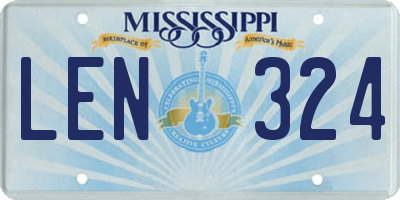 MS license plate LEN324