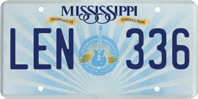 MS license plate LEN336