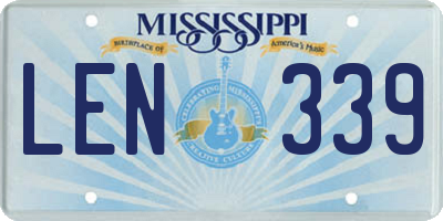MS license plate LEN339