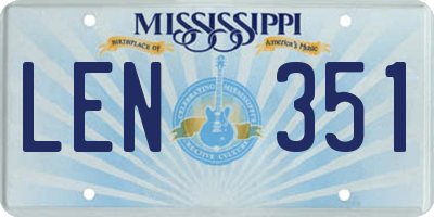 MS license plate LEN351