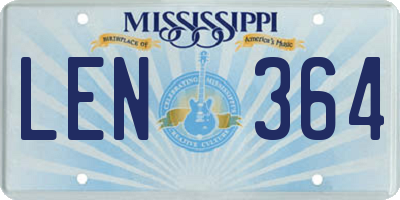 MS license plate LEN364