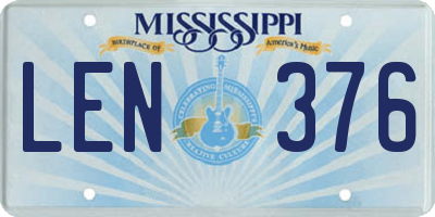 MS license plate LEN376