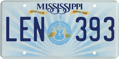 MS license plate LEN393