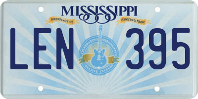 MS license plate LEN395