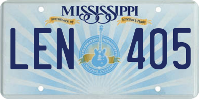 MS license plate LEN405