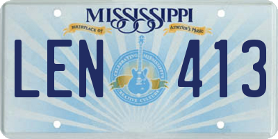 MS license plate LEN413