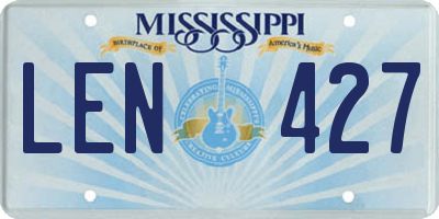 MS license plate LEN427