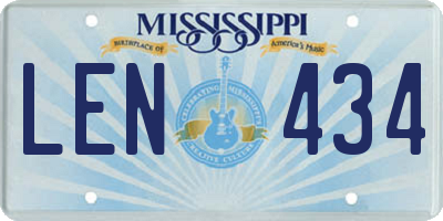 MS license plate LEN434