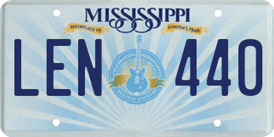 MS license plate LEN440