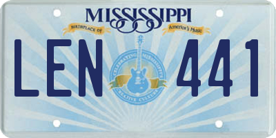 MS license plate LEN441