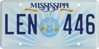 MS license plate LEN446