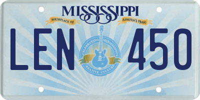 MS license plate LEN450