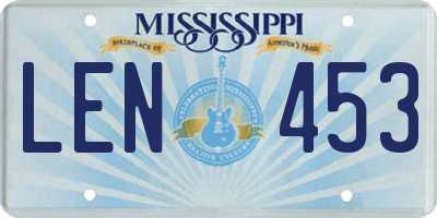 MS license plate LEN453