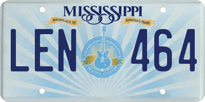 MS license plate LEN464