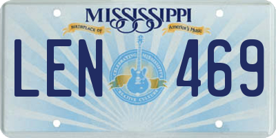 MS license plate LEN469