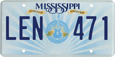 MS license plate LEN471