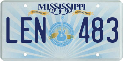 MS license plate LEN483