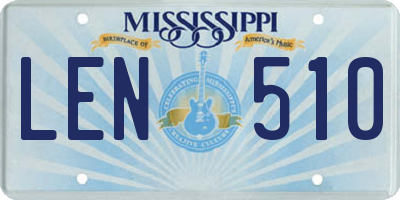 MS license plate LEN510