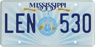 MS license plate LEN530