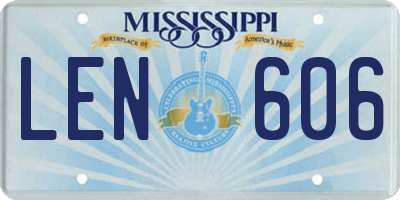 MS license plate LEN606