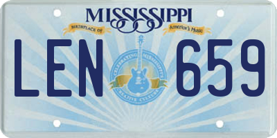 MS license plate LEN659