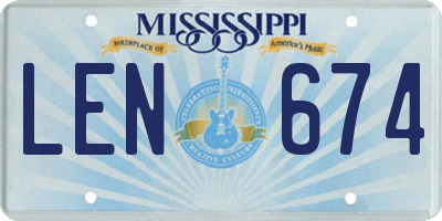 MS license plate LEN674