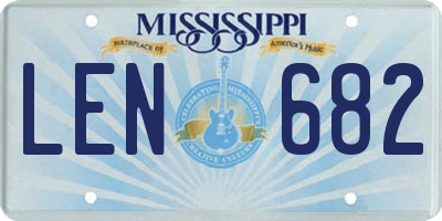MS license plate LEN682