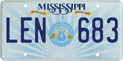 MS license plate LEN683