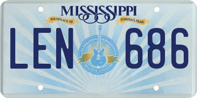 MS license plate LEN686