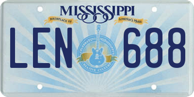 MS license plate LEN688