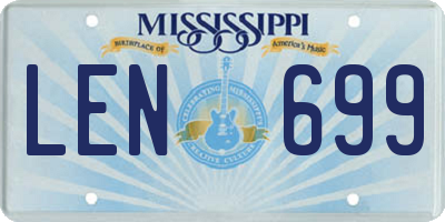 MS license plate LEN699