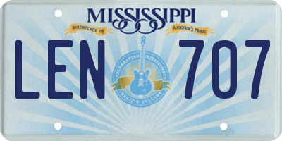 MS license plate LEN707