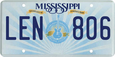 MS license plate LEN806