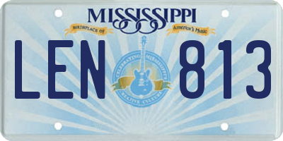 MS license plate LEN813