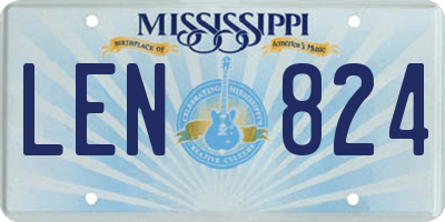 MS license plate LEN824