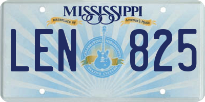 MS license plate LEN825