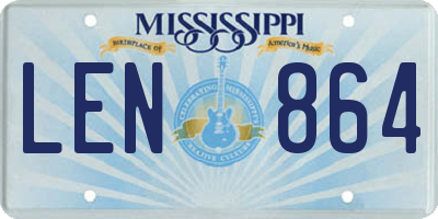 MS license plate LEN864