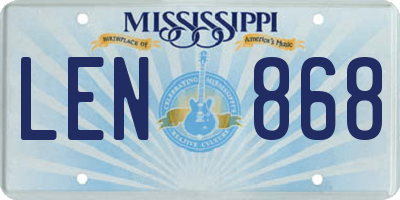 MS license plate LEN868