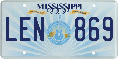MS license plate LEN869