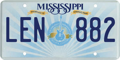 MS license plate LEN882