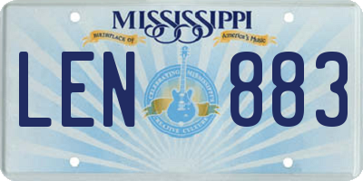 MS license plate LEN883